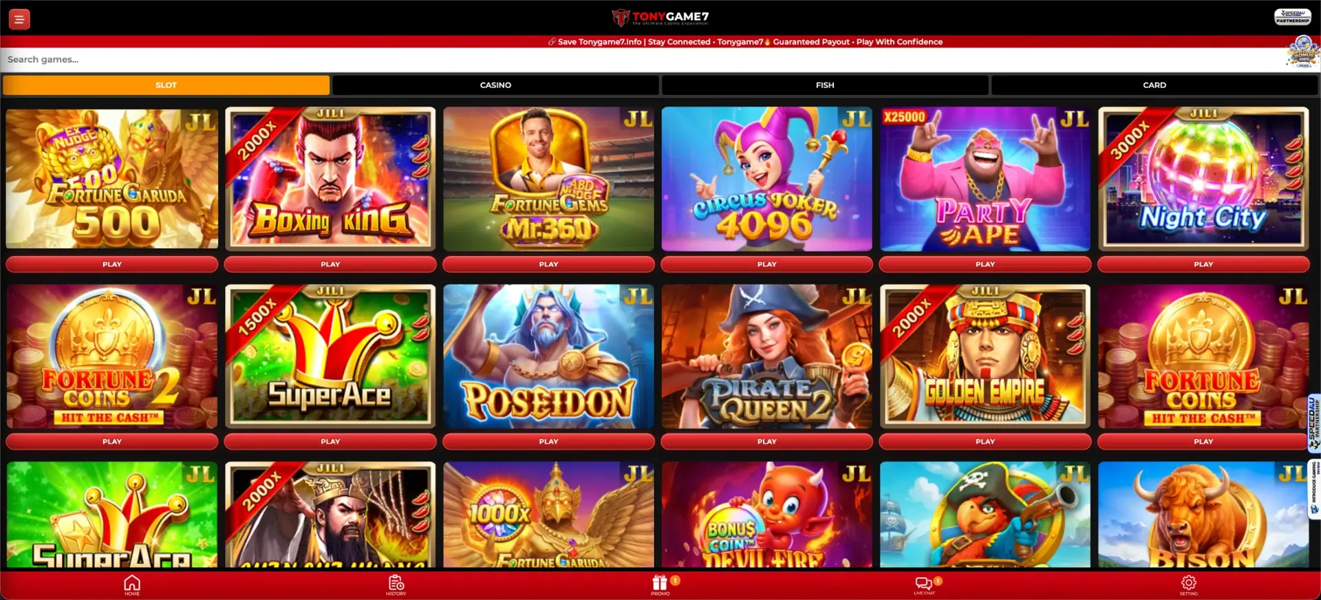 Tonygame7 JILI pokies catalogue